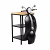 Liberta-Maison Mini Vespa Side Table Me Rafia Mavro Asimi Fusiko 61x45x85.5cm 04-0987