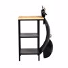 Liberta-Maison Mini Vespa Side Table Me Rafia Mavro Asimi Fusiko 61x45x85.5cm 04-0987