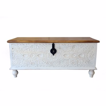 Liberta-Maison Clove Μπαούλο Λευκό Decape Καρυδι 115x44x50cm 04-1178