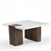 Liberta-Maison Fores Coffee Table Kafe Skouro Lefko Me Opsi Marmarou 76x76x40cm 04-1375