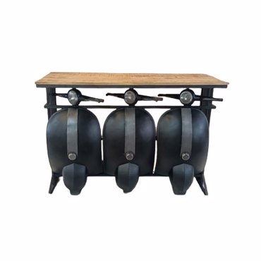 Liberta-Maison Vespa Κονσολα Μαύρο Ασημί Φυσικό 138x52x100cm 05-0739