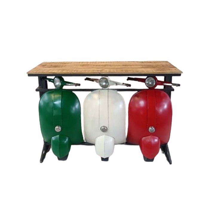 Liberta-Maison Vespa Konsola Prasino Lefko Kokkino 138x52x100cm 05-0741