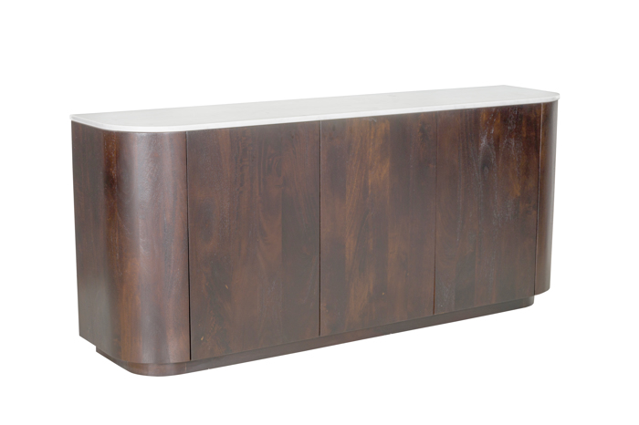 Liberta-Maison Marron Boufes 3PORTES Kafe Skouro Lefko Me Opsi Marmarou 170x40x75cm 05-0826
