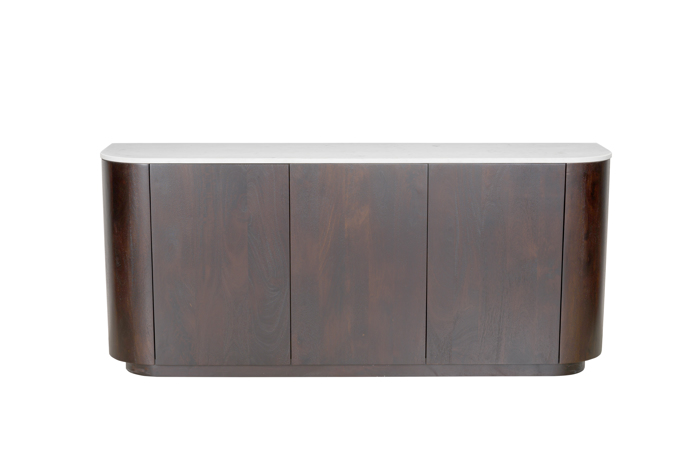Liberta-Maison Marron Boufes 3PORTES Kafe Skouro Lefko Me Opsi Marmarou 170x40x75cm 05-0826