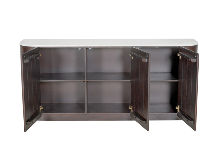 Liberta-Maison Marron Boufes 3PORTES Kafe Skouro Lefko Me Opsi Marmarou 170x40x75cm 05-0826