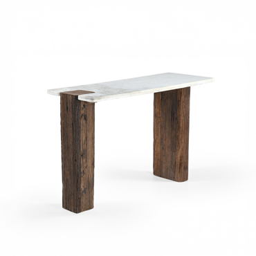 Liberta-Maison Fores Κονσολα Καφέ Λευκό Με Οψη Μαρμαρου 120x45x76cm 07-0022