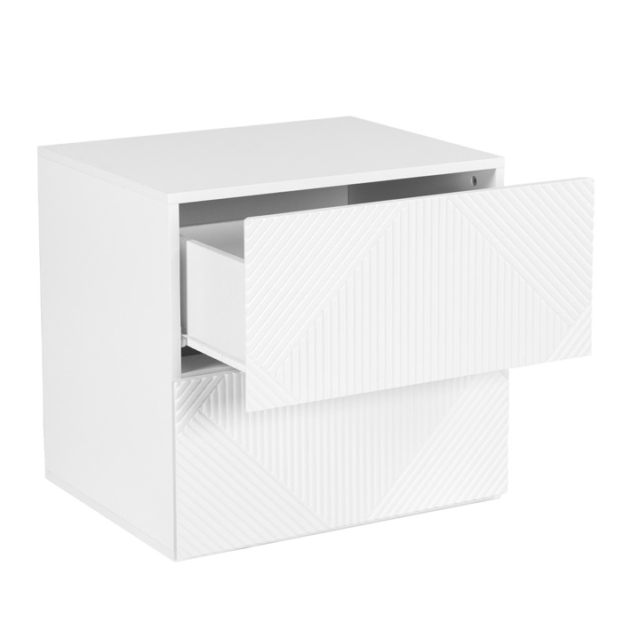Liberta - Maison MEZZA LUNA Komodino Lefko me 2 Surtaria 55x45x52cm 09-1952