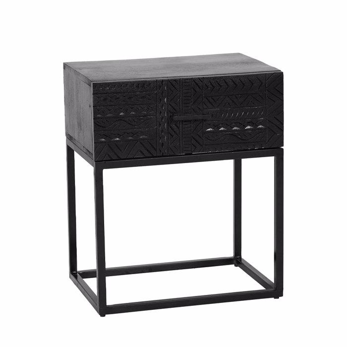 Liberta - Maison AZTEC Komodino Mavro me 1 Surtari 50x35x60cm 09-2094