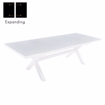 Liberta - Maison SORPRESA Τραπέζι Επεκρινόμενο Γκρι Latte Λευκό 202x101x77cm 52-0016