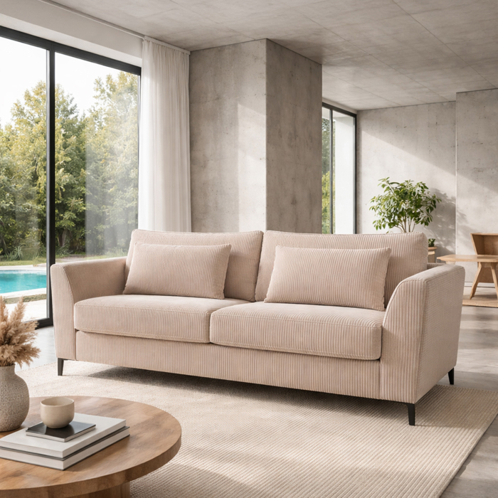 Liberta-Maison Cocoon Kanapes Krebati 3ThESIOS Beige Lincoln D 03 208x94x92cm 71-0432