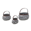 Inart Set ton 3 Kalathi Metalliko Ggri 31X25X17 3-70-324-0029