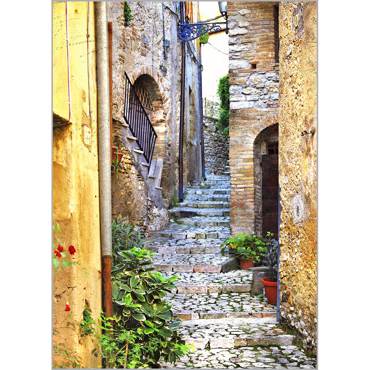 Ρόλερ με Ψηφιακή Εκτύπωση 'Old Village' Α1221