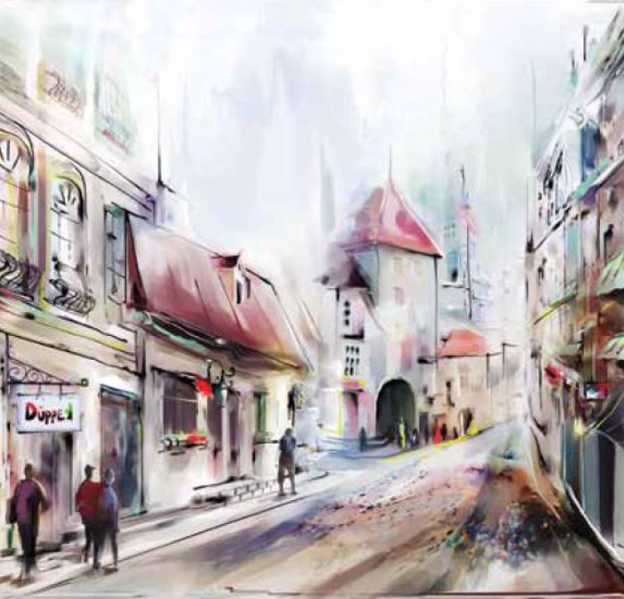 ROLER ME PsIFIAKI EKTuPOSI 'WATERCOLOR CITY' E282