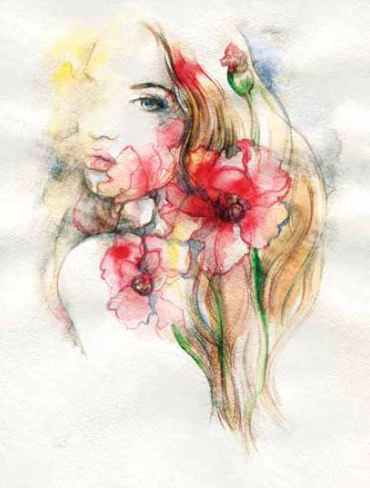 ΡΟΛΕΡ ΜΕ ΨΗΦΙΑΚΗ ΕΚΤΥΠΩΣΗ 'GIRL WITH FLOWERS' E294