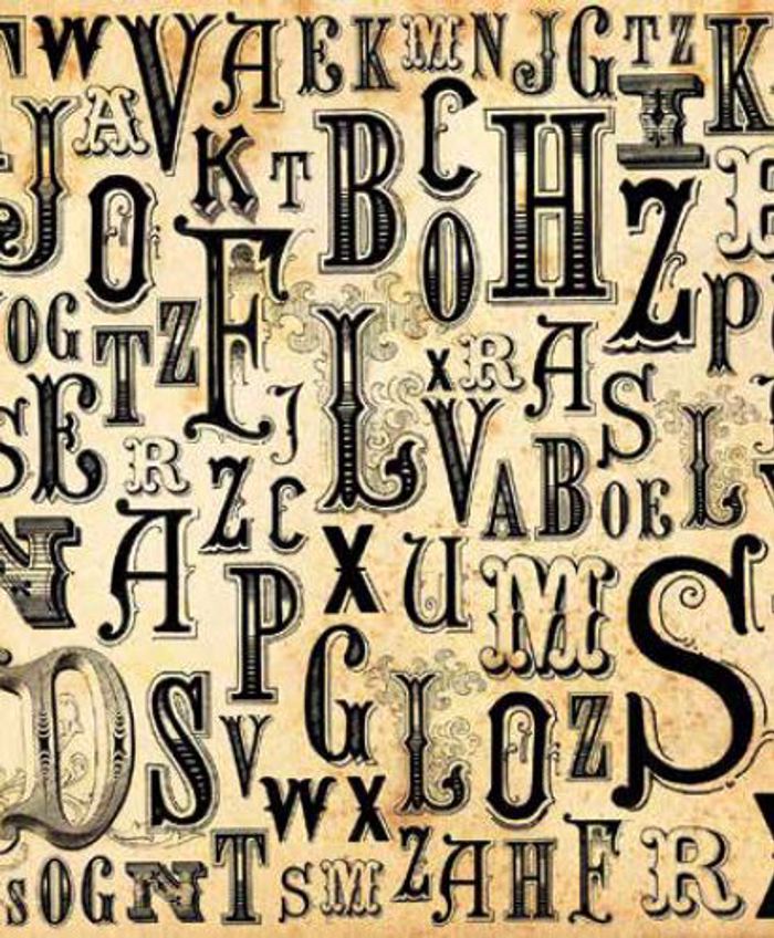 Roler me Psifiaki Ektuposi Vintage 'Art Of Typography' E438