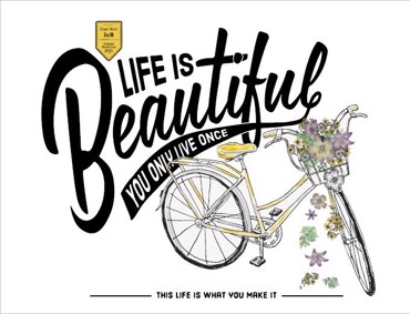 Ρόλερ με Ψηφιακή Εκτύπωση 'Life Is Beautiful' E583