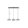 Inlight Kremasto Fotistiko LED apo Mavro Metallo kai Fime Gyali F70x200cm 3CCT 3x12W (4075-3R-Black/Smoky)