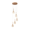 Inlight Kremasto Fotistiko LED 5x10W 3000K apo Xrusafi Metallo kai Akruliko F30x200cm (4077-5-Golden)