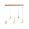 Inlight Kremasto Fotistiko LED 5x10W 3000K apo Xrusafi Metallo kai Akruliko 60x200cm (4077R-5-Golden)