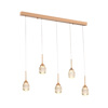 Inlight Kremasto Fotistiko LED 5x10W 3000K apo Xrusafi Metallo kai Akruliko 60x200cm (4077R-5-Golden)