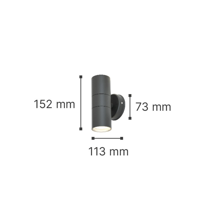 ItLighting Aplika Ex. Xorou 'Ouachita' Up-Down ABS Lefki 2xGU10 7.3x11.3x15.2cm 80200624