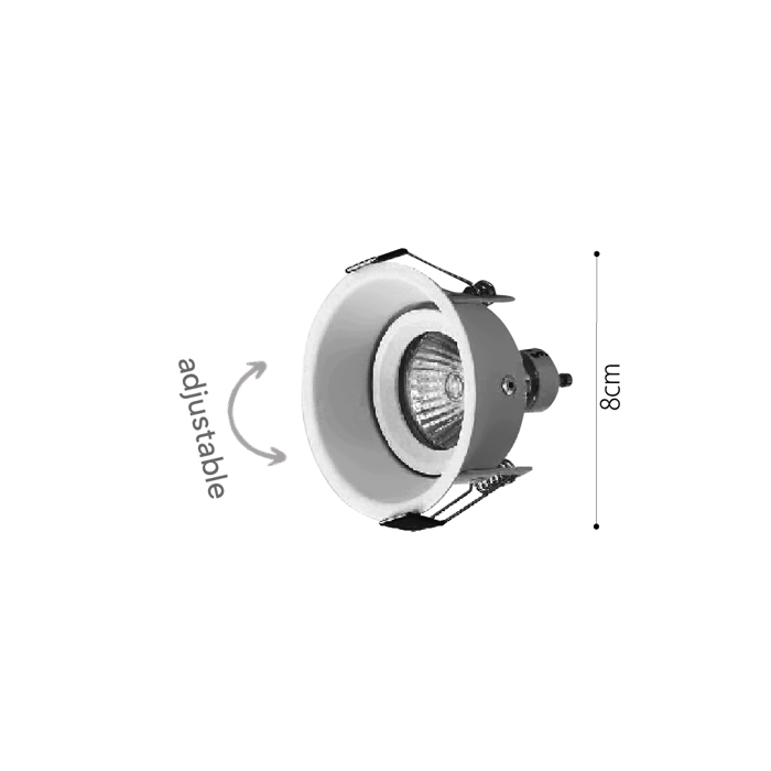 Inlight Downlight Spot GU10 se Lefki Apoxrosi 8cm (X0010-White)