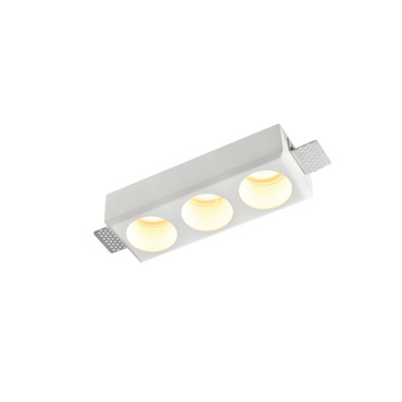 Inlight Χωνευτό Τετράγωνο Σποτ από Γύψο 3xGU10 22x8x5cm (Χ0013-WH)