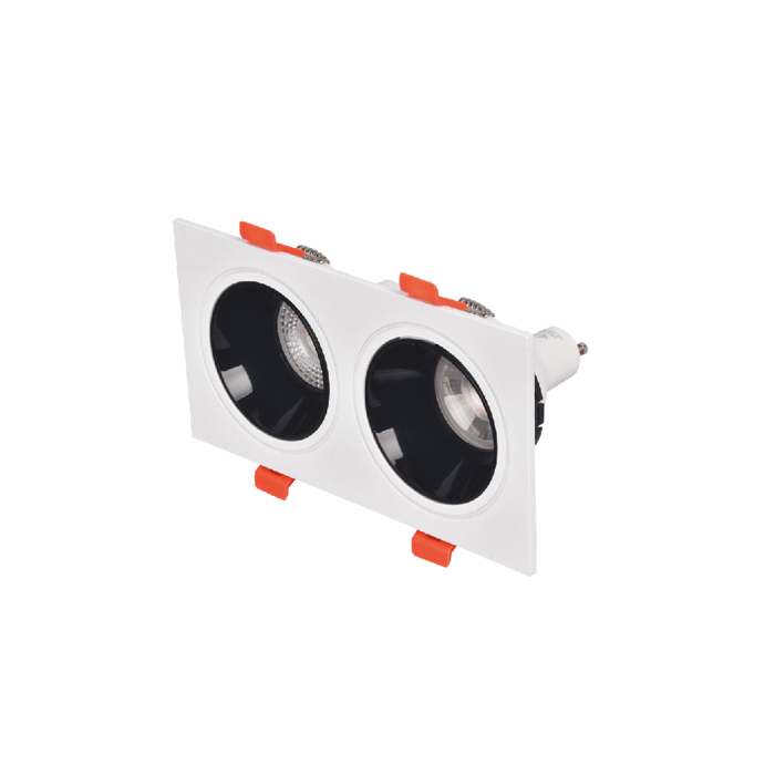 Inlight Downlight Spot GU10 se Lefki kai Mavri apoxrosi 9.3x15cm (X00330WB)