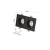Inlight Downlight Spot GU10 se Lefki kai Mavri apoxrosi 9.3x15cm (X00330WB)