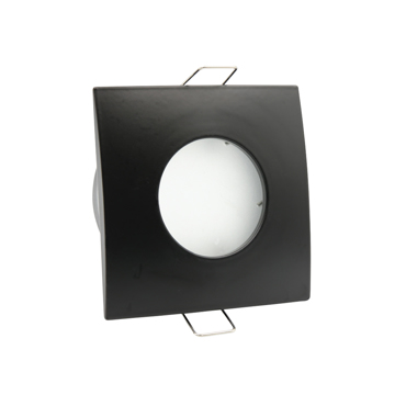 InLight Χωνευτό σποτ από μαύρο μέταλλο 1XGU10 IP44 Φ8cm (Χ0009-BL)