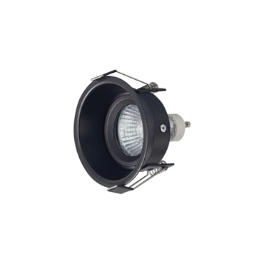 InLight Χωνευτό σποτ από μαύρο μέταλλο 1XGU10 Φ8cm (Χ0010-BL)