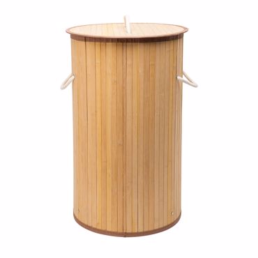 Estia Καλάθι Απλύτων Bamboo Essentials Πτυσσόμενο Στρογγυλό 57Lt 02-12823