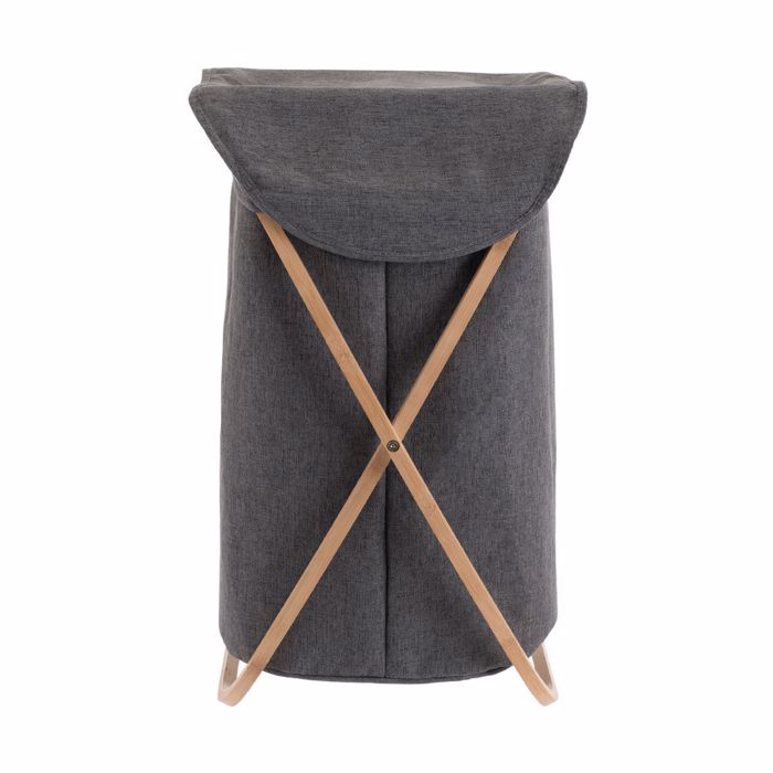 Estia Kalathi Apluton Bamboo Essentials me Thiki Poluestera Ptussomeno 40X40X70cm 02-13158