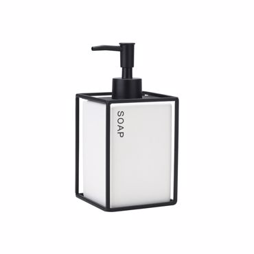 Estia Αντλία Σαπουνιού CAGE 450ml Κεραμική Λευκή με Μεταλλικό Πλαίσιο 02-30018