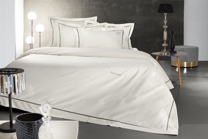 Guy Laroche Set Paplomatothiki Bambakosaten King Size me 2 Maxilarothikes BLEND SILVER/IVORY 240X250