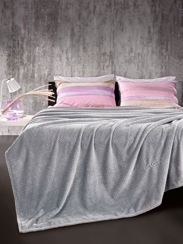 Guy Laroche Σετ των 2 Διπλή Κουβέρτα Microfiber  Rombus Silver 220x240εκ
