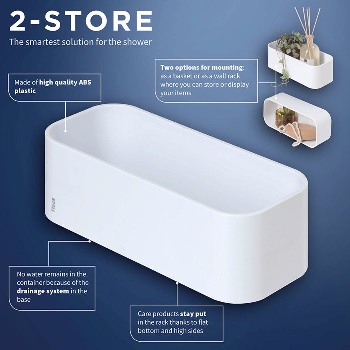 Tiger 2-Store Epitoixio Rafi 25 cm White 1500010146