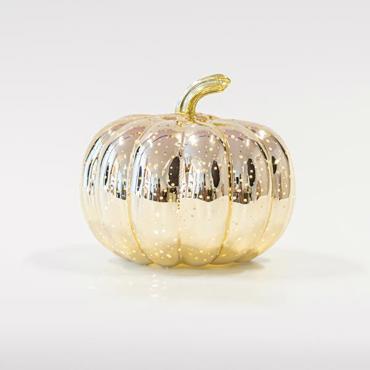 ESTHETI home Κολοκύθα Φωτιζόμενη Γυάλινη Χρυσή Φ17cm 600-45857