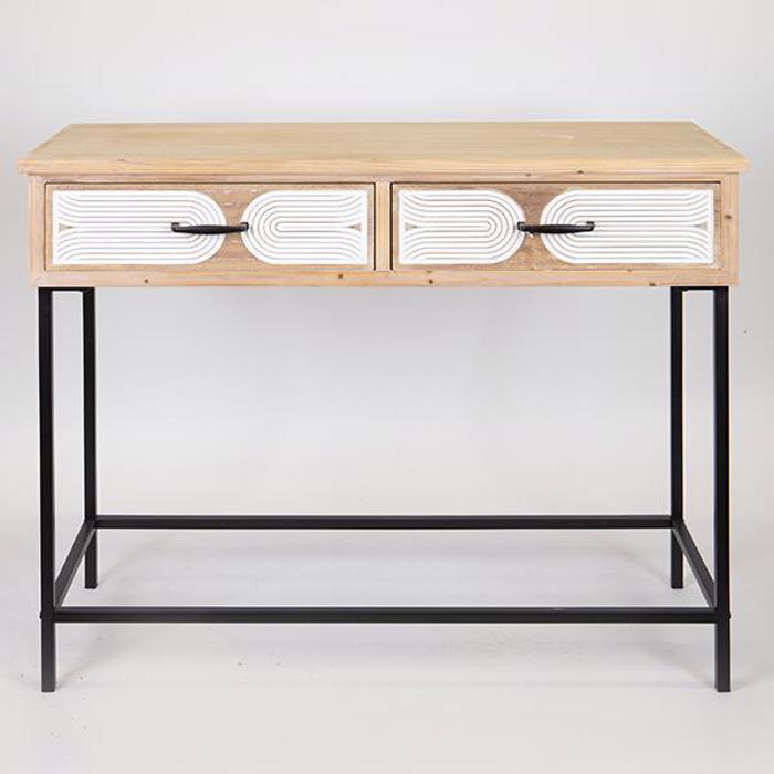 ESTHETI home Konsola Xulini me duo Surtaria se Fusiko Xroma me Metalliki Basi 100X41X80.50cm 750-25021