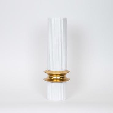 ESTHETI home Βάζο Μεταλλικό Χρυσό/Λευκό Φ15x46cm 752-22018