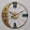 ESTHETI home Roloi Toixou Metalliko Xruso/Mavro me Latinikous Xaraktires F60x4.5cm 753-10026