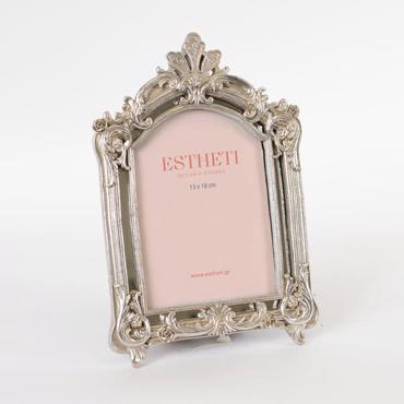 ESTHETI home Κορνίζα Resin Αντικέ Ασημί 13x18cm 18.7x2.2x28cm 756-12040