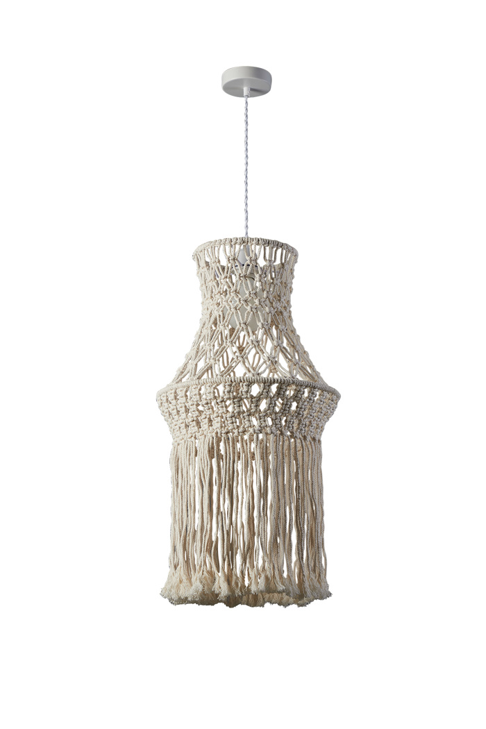 ArLight PDC 6816 Kremasto Fotistiko Orofis Makrame Lefko me Krossia Monofoto E27 F35x185cm 0084609