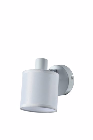 ArLight WLC 5216-1 WH Σπότ Τοίχου Μεταλλικό Λευκό με Λευκό Υφασμάτινο Καπέλο Μονόφωτο Ε14 Φ10x14x15cm 0304192