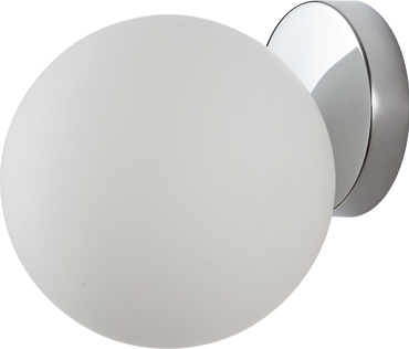 ArLight WLC 2478 CR Απλίκα Τοίχου Μονόφωτη Νίκελ με Μπάλα Οπαλίνα G9 Φ18x20x20cm 0304206