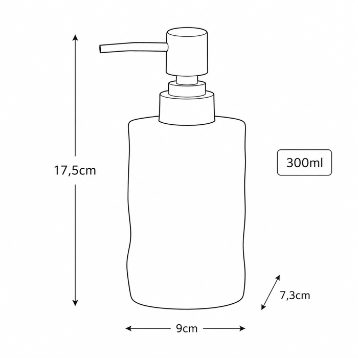 MRShome Doxeio Kremosapounou Stoneware 300ml 8x8x17cm Warm Grey 2U