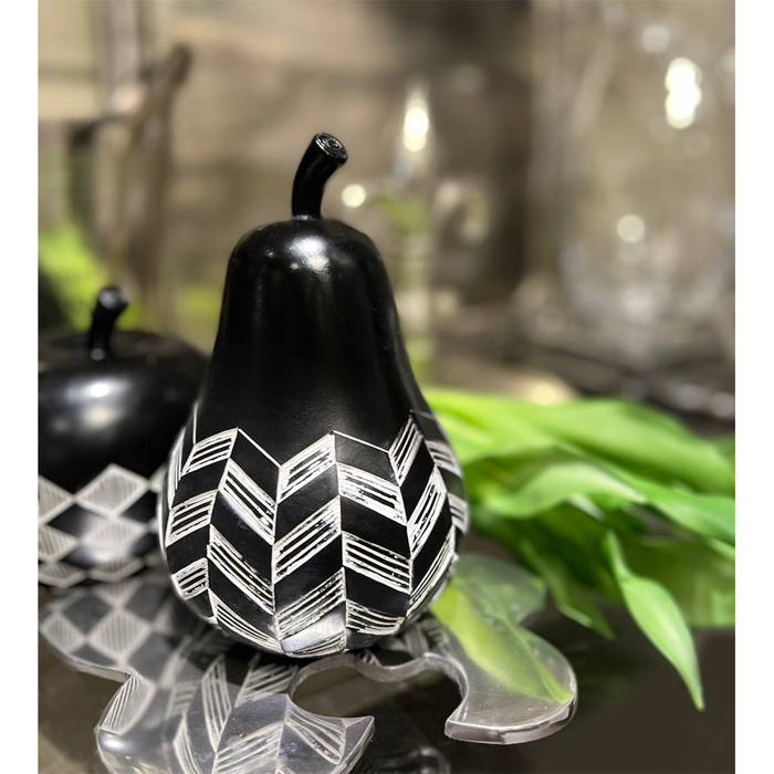 Liberta - Maison FRUIT BLACK 1 DECO Axladi Resin Mavro/Lefko F11.3x17.4cm 020750