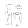 Liberta - Maison MALONE Karekla Poluthrona Tabac 46x61x86.5cm 03-1048