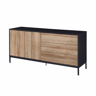 Liberta - Maison BLACKBIRD Μπουφές Riviera Oak/Μαύρος με 2 Πόρτες και 3 Συρτάρια 150x40x75.5cm 05-0669