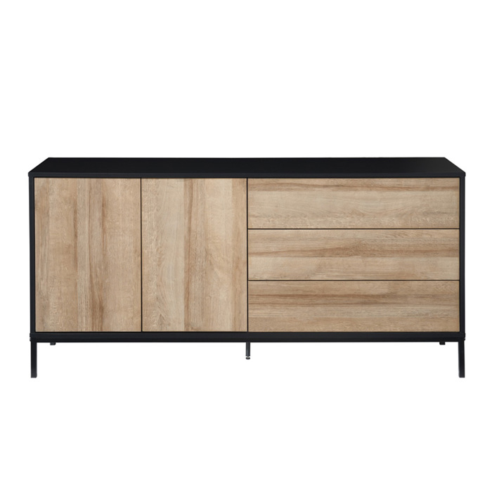 Liberta - Maison BLACKBIRD Boufes Riviera Oak/Mavros me 2 Portes kai 3 Surtaria 150x40x75.5cm 05-0669